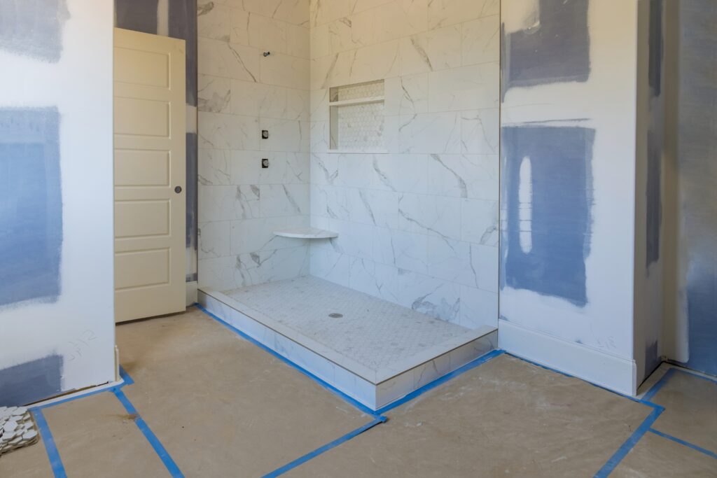 Bathroom Shower Remodel Prep by DM Interior Remodeling