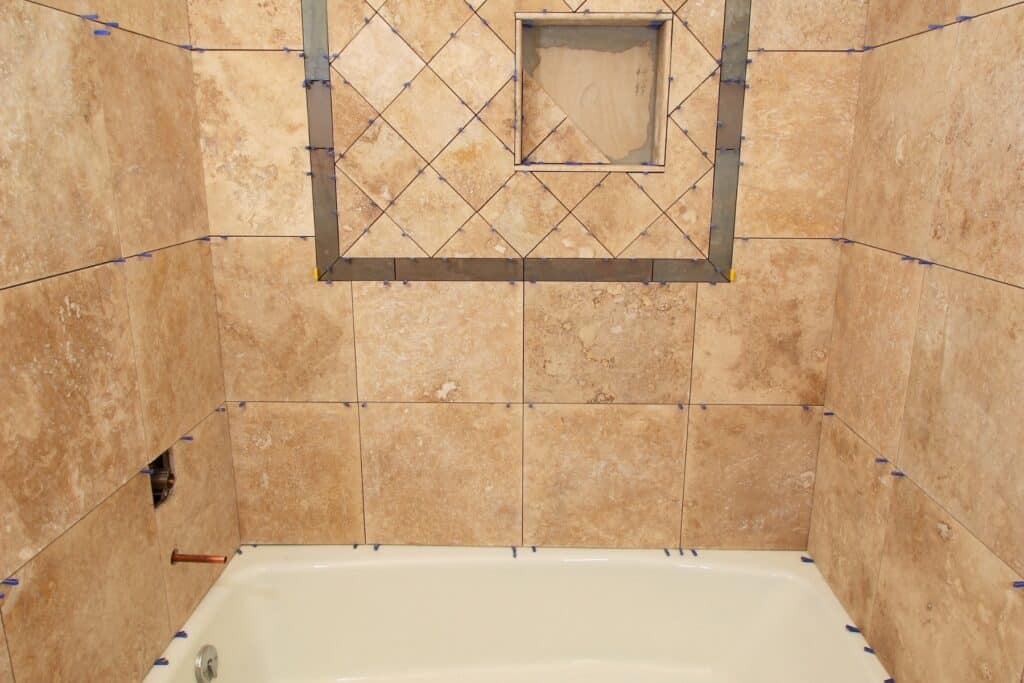 Before Bathroom Tile Shower Remodel by DM Interior Remodeling