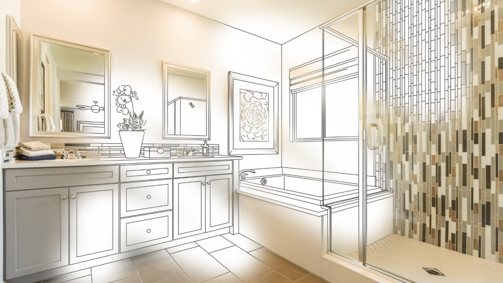 Bathroom interior remodeling picture and drawing