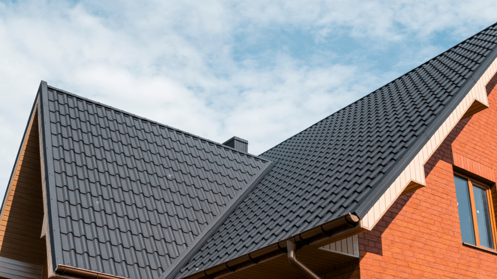 metal roof on brick building